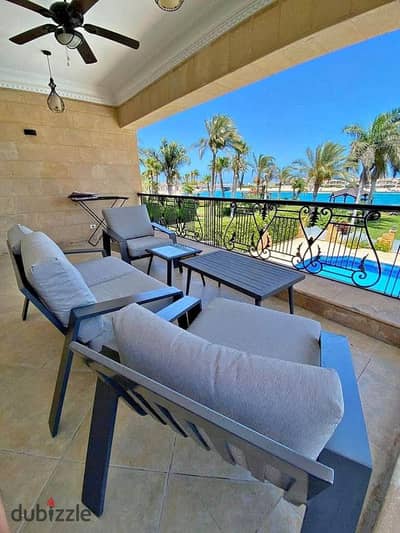 Chalet 95m in Marina 5 for sale sea view + lagoon view finished on installment up to 10 years