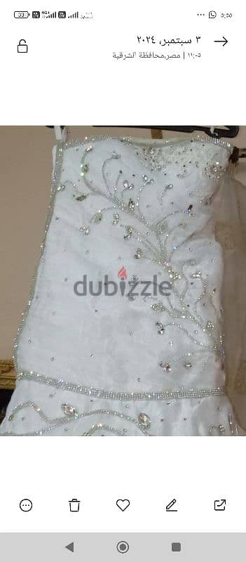 فرصه فستان زفاف سعره مغري بحاله جيده وممتازه