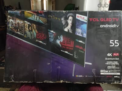 للبيع شاشه TCL 55 بوصه اسمارت اندرويد جديده