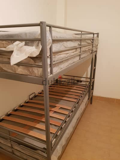 IKEA سرير بطابقين. , لون-فضي, ‎90x200 سم‏