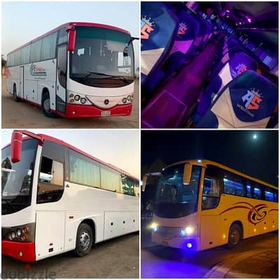 باصات 50 راكب متاحة لجميع الرحلات داخل وخارج القاهرة