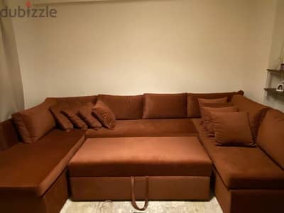 living room U-shaped sofa