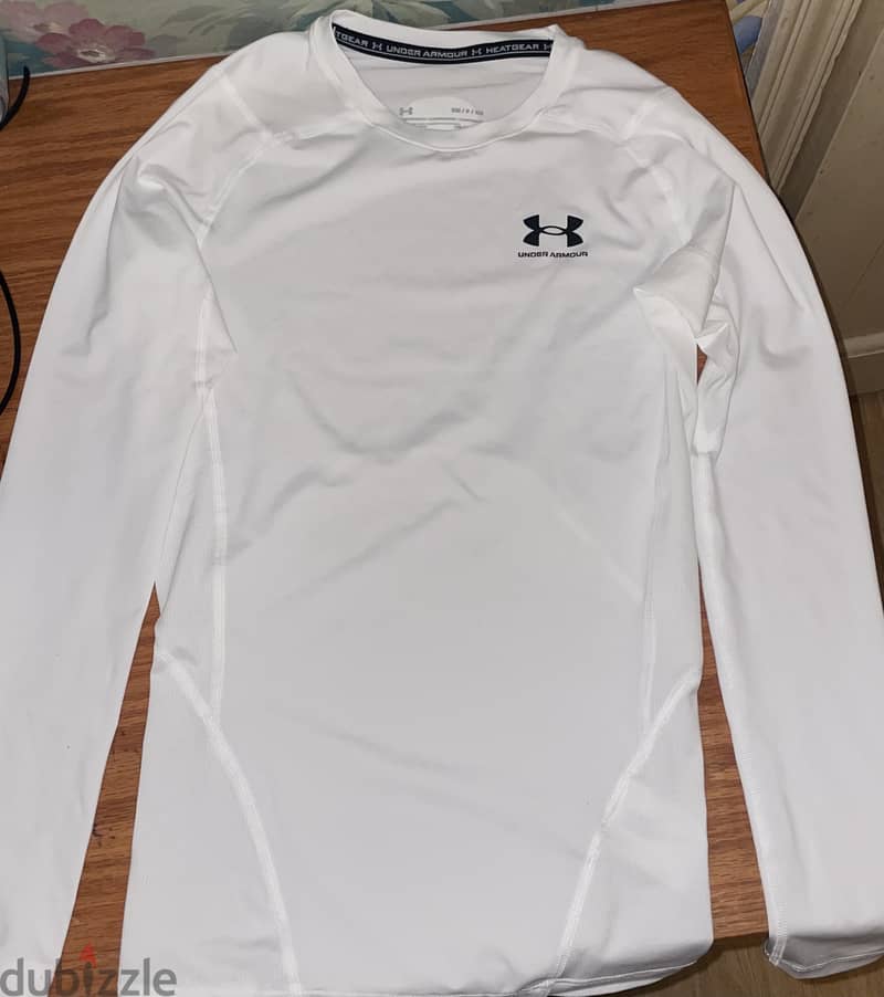 Under Armour White Compression Shirt - Small 1