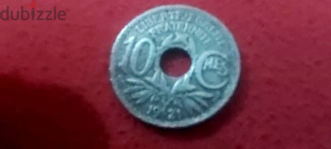 عمله فرنسي قديم1921منذ 104 عشره سنتيم عمله نادره الجمهوىيه الفرنسيه