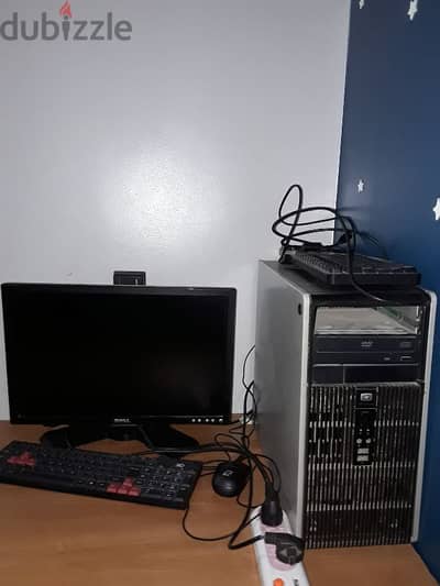 كمبيوتر كامل للبيع كيسه hp وشاشة DELL بحالة ممتازة للتواصل 01149985896