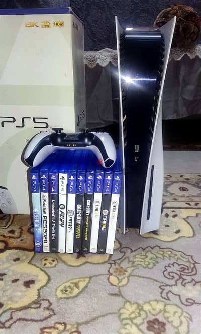 >  جهاز PlayStation 5 للبيع – زيرو بالكرتونة + 9 ألعاب أصلية .