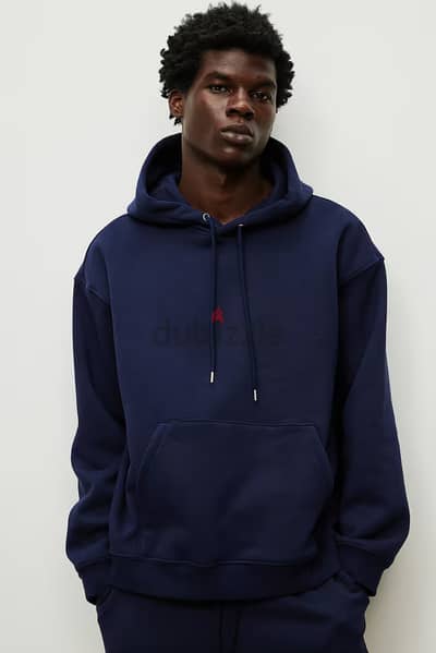 Men's Navy Blue Loose-fit Hoodie