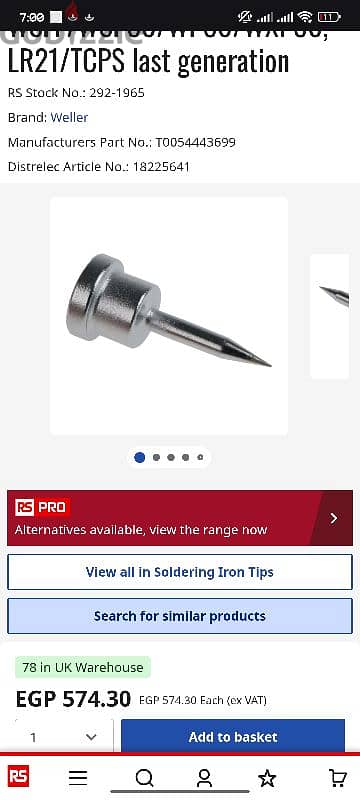 سن مكوه لحام Weller LT 1S 0.2 mm