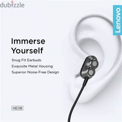 Lenovo Wireless Neckband Earphone HE08 (Black)