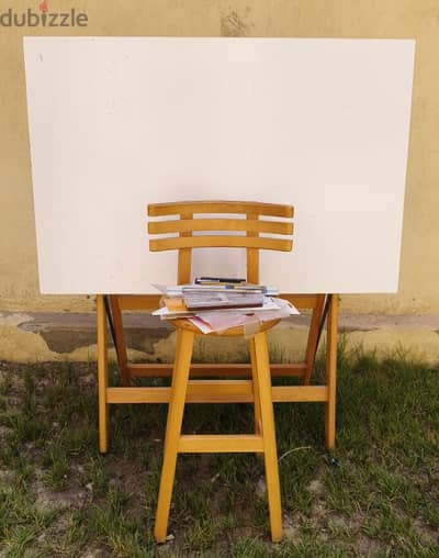 wooden engineering board and the drawing tools