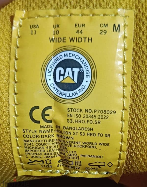 CAT Holton Steel Toe S3 HRO SRC Work Boot 1