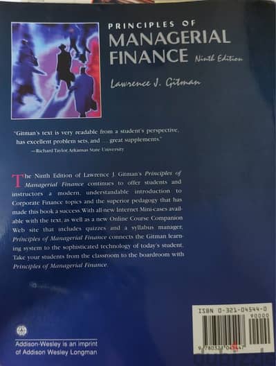 مرجع مبادئ الادارة المالية principles of managerial finance
