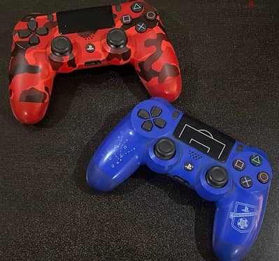 PS4 controllers Blue and Red Limited Edition