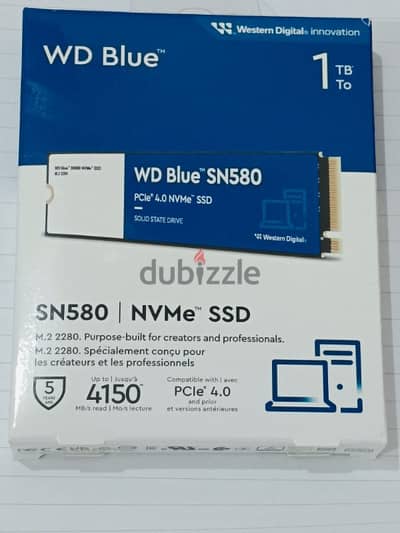 WD Blue SN580 NVMe SSD 1TB - PCIe 4.0