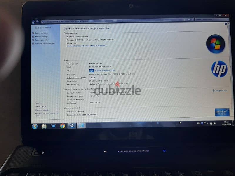 HP pavilion dv6 notebook pc 2