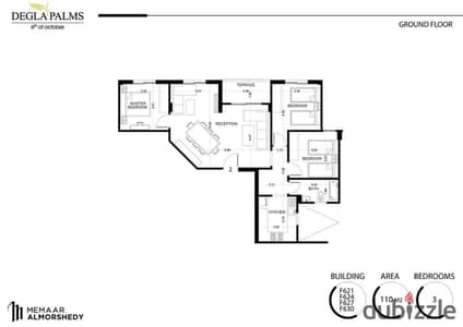A bargain for only 185,000 down payment the cheapest price  3bedroom apartment + a reception for sale in October Degla Palms Compound and the lowest m