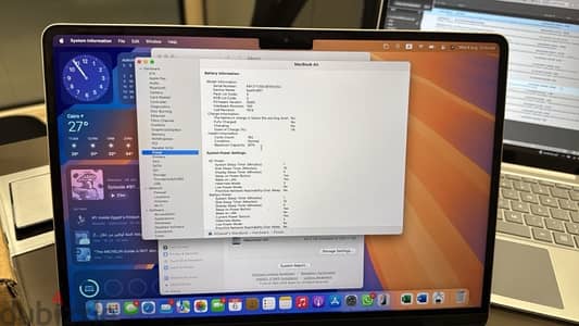 MacBook Air m2 13 inch 256GB 8GB Ram Used keyboard Arabic