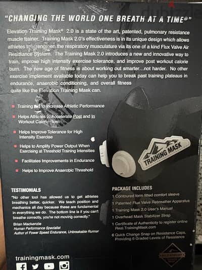 Original Training Mask 2.0 Brand New (Unused) + Joker Sleeve