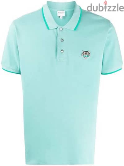 KENZO Tiger Polo Shirt In Blue Size XL
