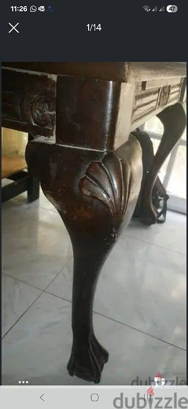 سفره خشب زان حفر تعتبر انتيك