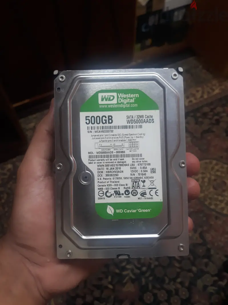 Western Digital 500GB Computer Hard Drive in Excellent Condition