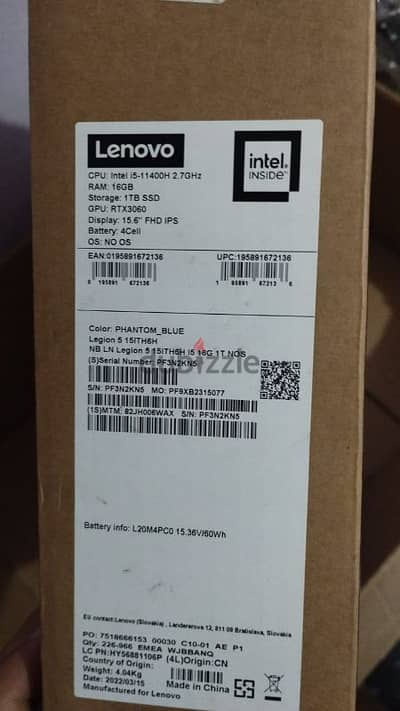 لينوفو ليجون 5 بكارت rtx 3060 جديد غير مستعمل