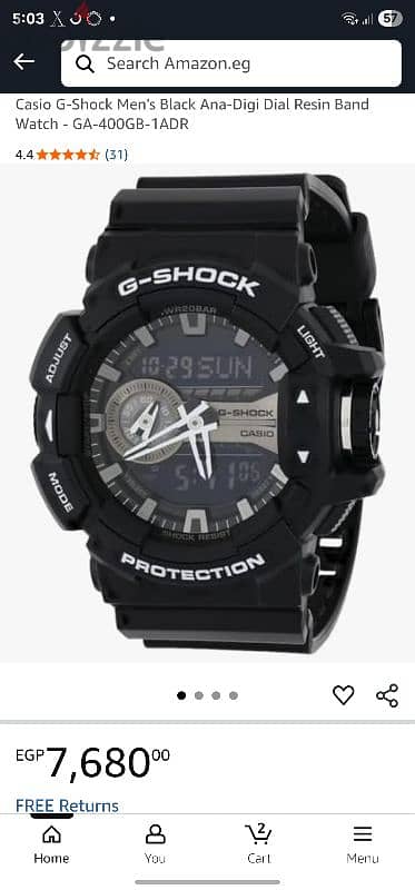 Casio G-Shock Men's Ana-Digi Dial Resin Band Watch - GA-400GB-1ADR