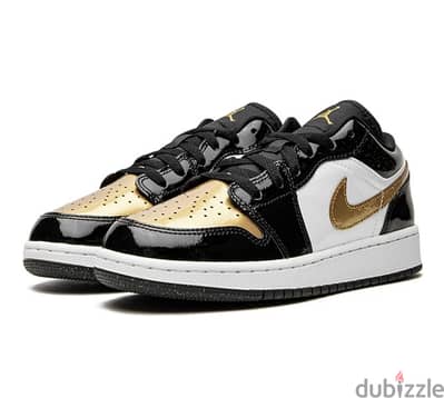 New Nike Jordan 1 Low -Black in gold color