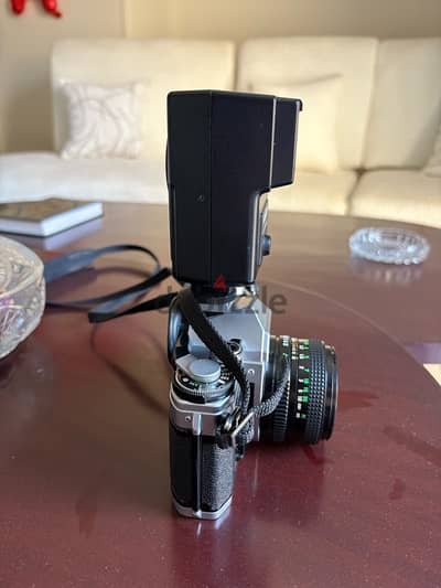 camera canon AE-1 antique with flash