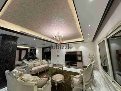 Villa for rent in Madinaty. Deluxe finishing with Spanish marble, fully furnished, model (E), the area of the villa is 480 square meters