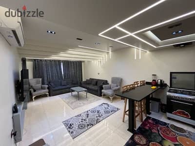 Apartment for rent in Al-Maamoura beach 3 rooms 5 carats private beach. There are lower prices.