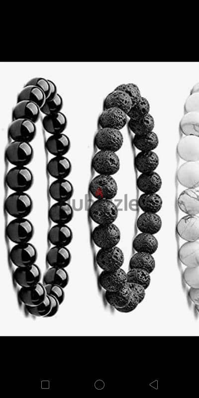 other set of 4 men's multi - colored stone bracelets