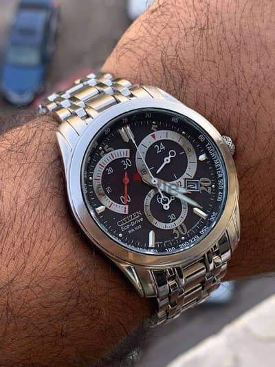 ساعة citizen Eco drive موديل رياضي ساحر من الصلب