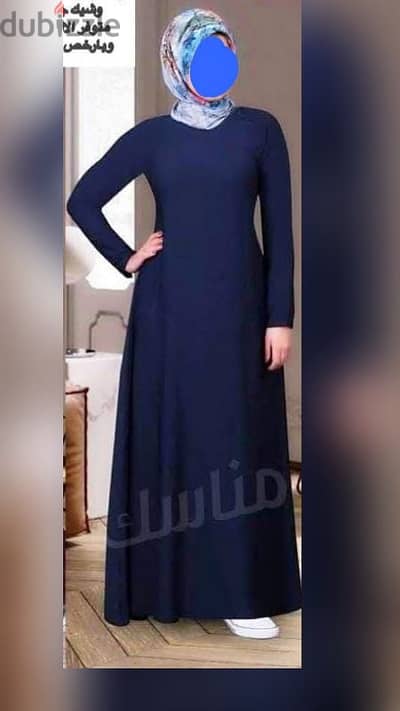 دريس او عباية كحلي كريب مستورد جديدة بالكيس