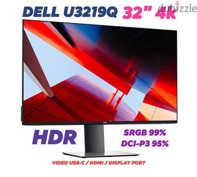 Dell U3219Q Ultrasharp USB-C HDR 32 inch 4k Monitor شاشة
