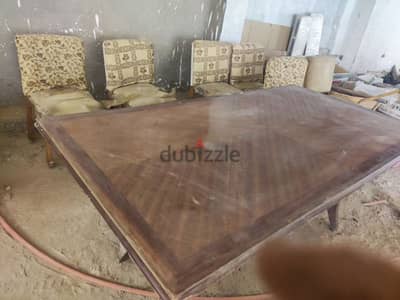 طقم ترابيزة سفرة وعدد ٦ كراسي