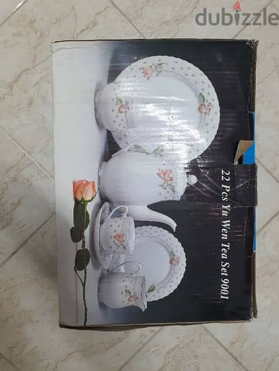 طقم شاي و جاتوه ل ٦ افراد جديد تماما بالكرتونه