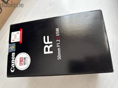 Canon 50mm f1.2 RF Lens ضمان سنتين وفاتوره ضريبيه ضمان محلي مستعمله