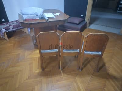 Wooden table + 3 chairs