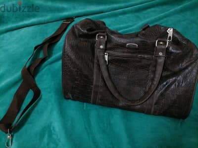 ORIGINAL BOCONI ITALIAN BROWN LEATHER BAG ( SMALL DUFFLE BAG )