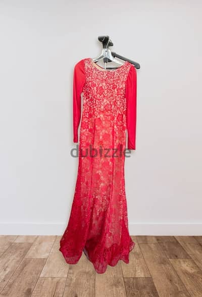 Red mermaid pearl dress