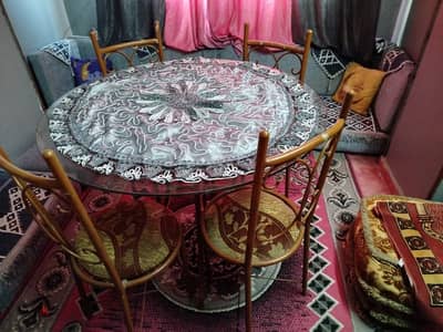 ترابيزة سفرة حديد اربع كراسي