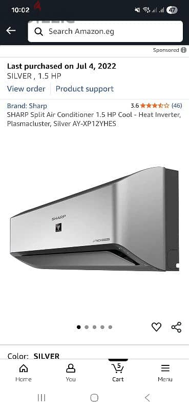 SHARP Split Air Conditioner 1.5 HP Cool - Heat Inverter, Silver 3