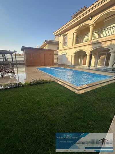 فيلا للايجار مفروش في الرحاب مستقلة بحمام سباحة اول سكن تشطيبات خاصة بالكامل 5غرف 850م