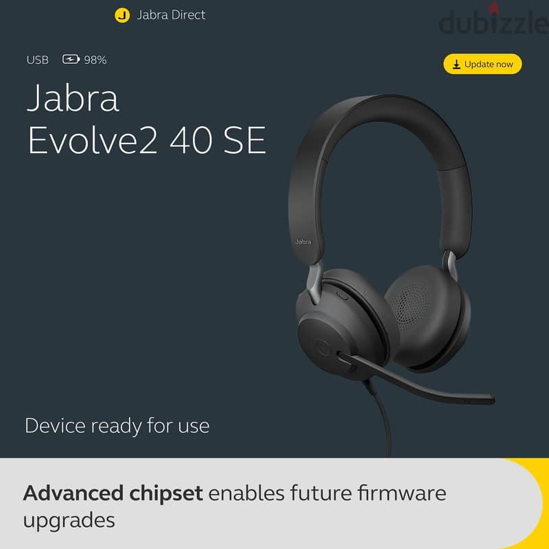 سماعة Jabra Evolve2 40 SE ستيريو سلكية بخاصية إلغاء الضوضاء 4