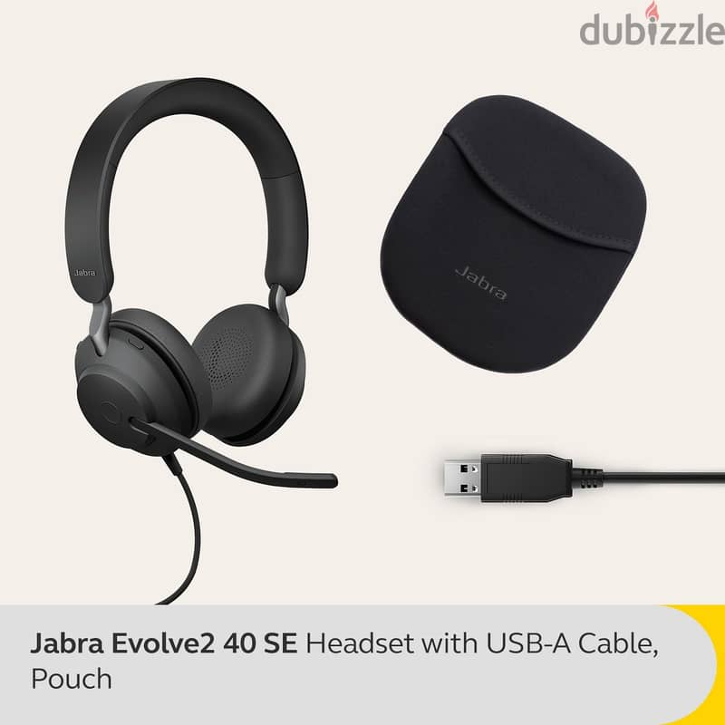 سماعة Jabra Evolve2 40 SE ستيريو سلكية بخاصية إلغاء الضوضاء 5