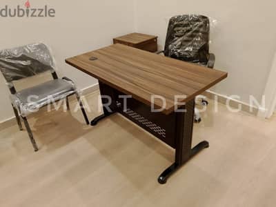 مكتب موظف خشب mdf اسباني مقاس 120سم معاه وحده ادرج 3درج سنتر لوك