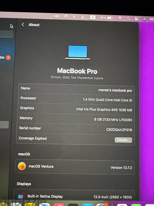 macbook pro 2020 2