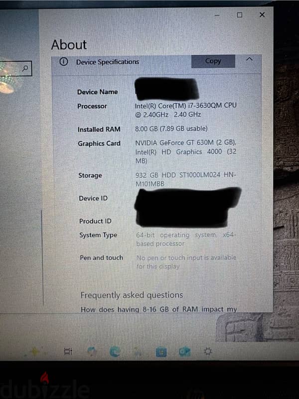 HP Envy dv6 core i7 3rd Gen 6
