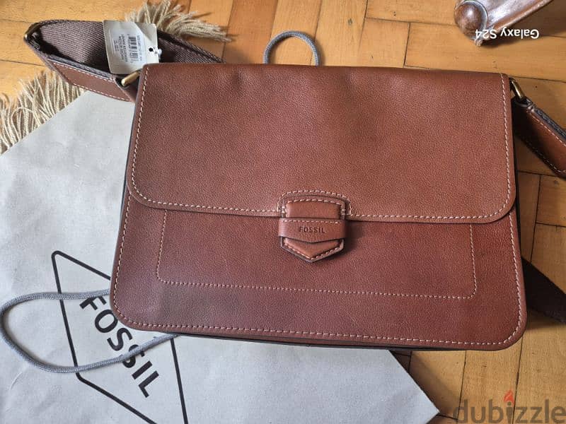 new Fossil leather bag for him with tag 1